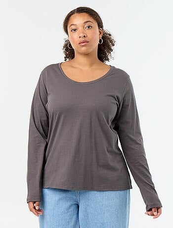 T-shirt met lange mouwen en ronde hals