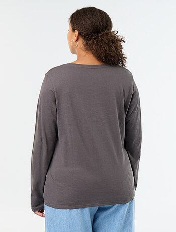 T-shirt met lange mouwen en ronde hals