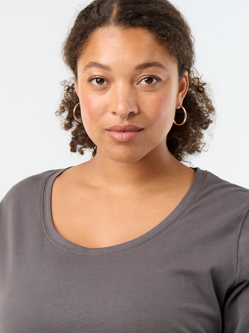 T-shirt met lange mouwen en ronde hals Grijs - Kiabi