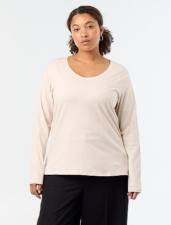 T-shirt met lange mouwen en ronde hals