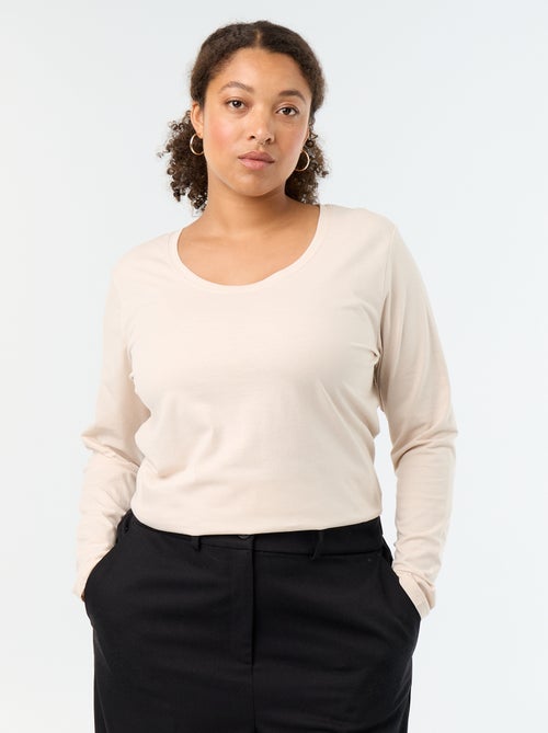 T-shirt met lange mouwen en ronde hals - Kiabi T-shirt met lange mouwen en ronde hals - Kiabi