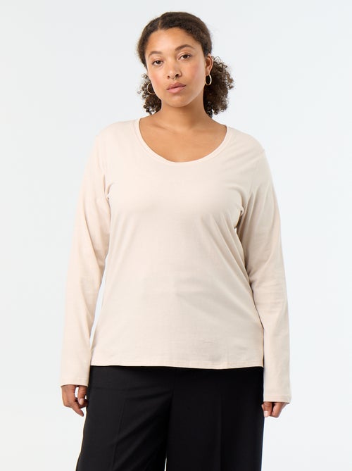 T-shirt met lange mouwen en ronde hals - Kiabi T-shirt met lange mouwen en ronde hals - Kiabi