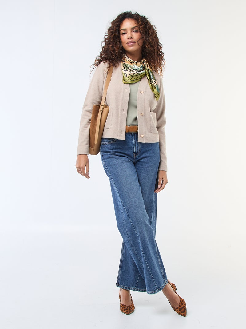 T-shirt met lange mouwen en ronde hals Groen - Kiabi