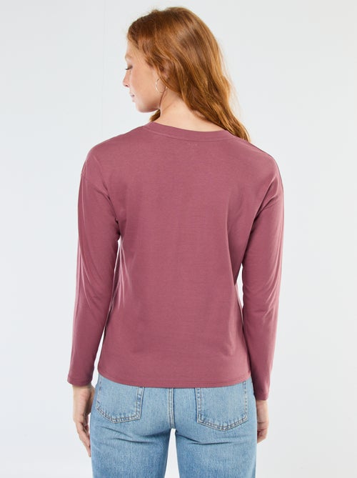 T-shirt met lange mouwen en ronde hals - Kiabi