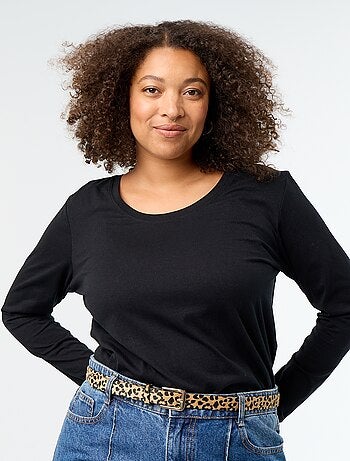 T-shirt met lange mouwen en ronde hals