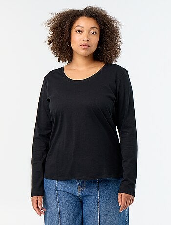 T-shirt met lange mouwen en ronde hals