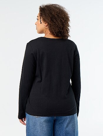 T-shirt met lange mouwen en ronde hals