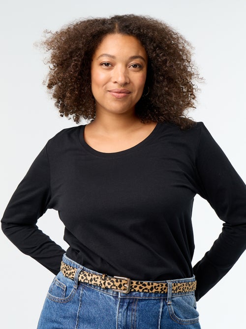 T-shirt met lange mouwen en ronde hals - Kiabi