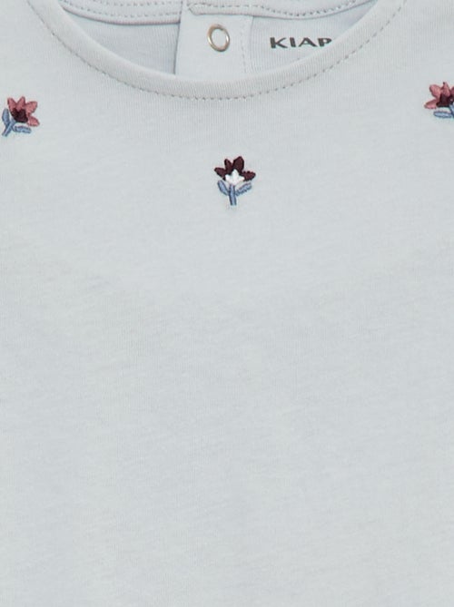 T-shirt met lange mouwen en ruches aan de mouwen - Kiabi