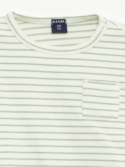 T-shirt met lange mouwen en streepjesmotief - Kiabi