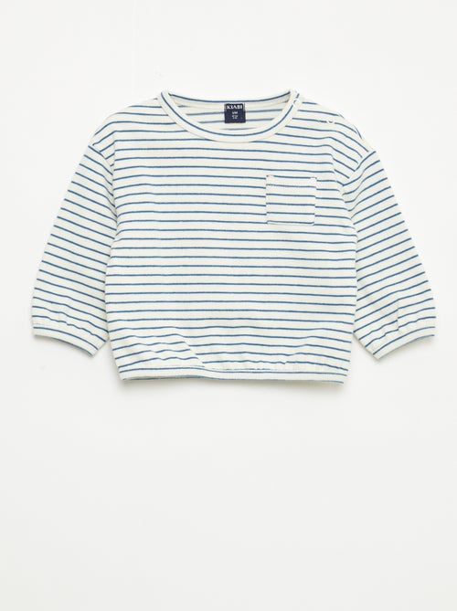 T-shirt met lange mouwen en streepjesmotief - Kiabi