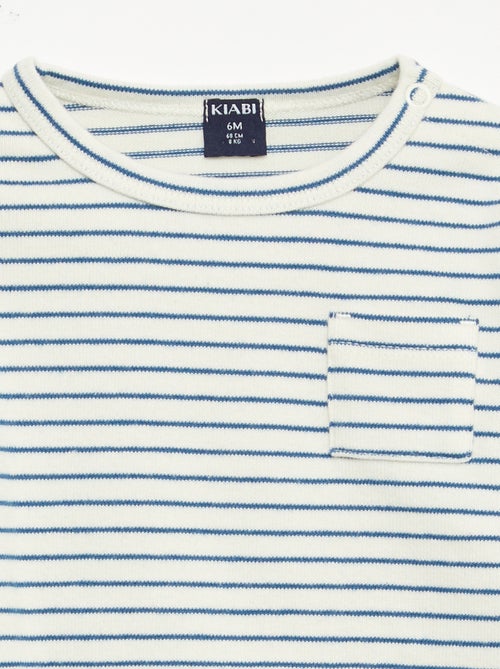 T-shirt met lange mouwen en streepjesmotief - Kiabi