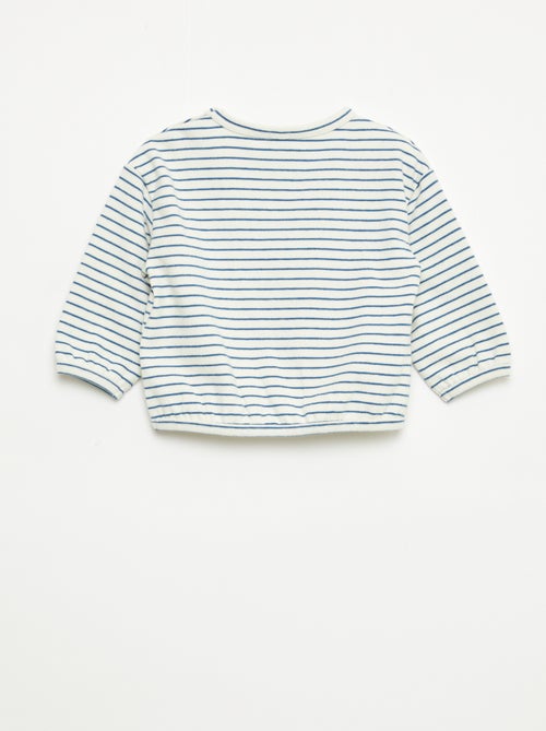 T-shirt met lange mouwen en streepjesmotief - Kiabi