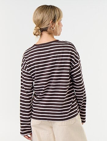 T-shirt met lange mouwen en strepen