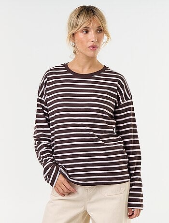 T-shirt met lange mouwen en strepen
