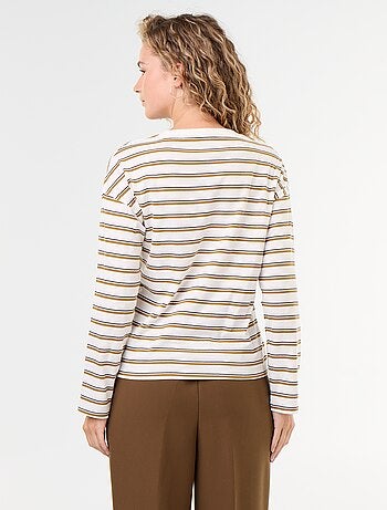 T-shirt met lange mouwen en strepen