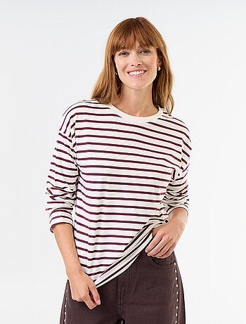 T-shirt met lange mouwen en strepen