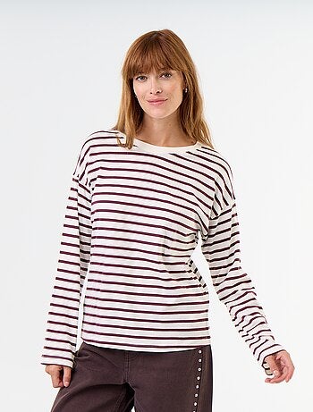 T-shirt met lange mouwen en strepen