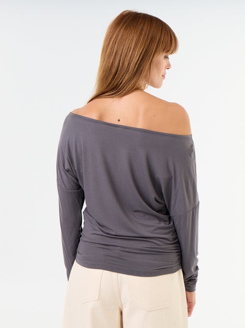 T-shirt met lange mouwen en stretch aan de zijkant - Kiabi T-shirt met lange mouwen en stretch aan de zijkant - Kiabi