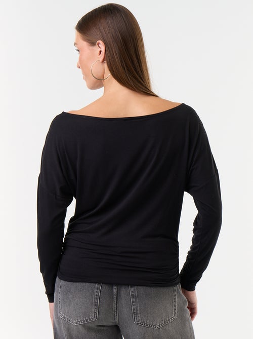 T-shirt met lange mouwen en stretch aan de zijkant - Kiabi T-shirt met lange mouwen en stretch aan de zijkant - Kiabi