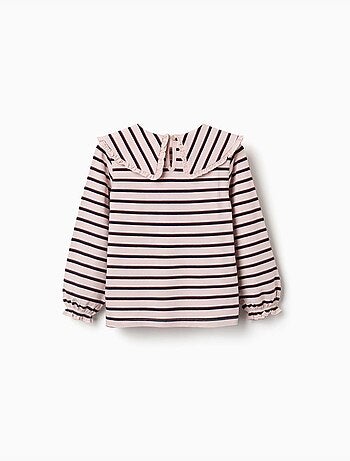 T-shirt met lange mouwen met strepen