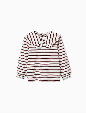 T-shirt met lange mouwen met strepen