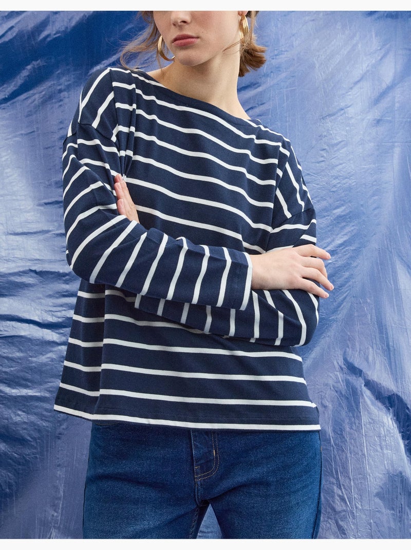 T-shirt met lange mouwen, MO Fashion Blauw - Kiabi