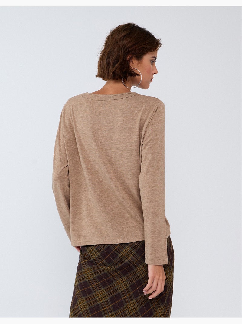 T-shirt met lange mouwen, mo fashion Bruin - Kiabi