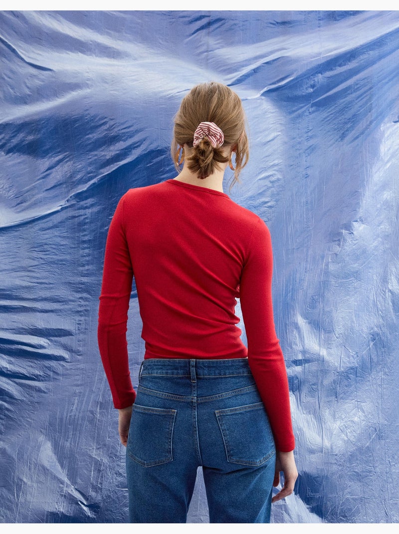 T-shirt met lange mouwen, MO Fashion Rood - Kiabi