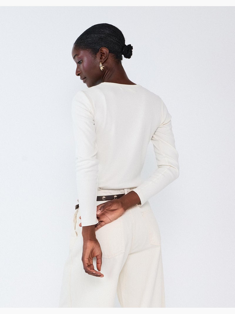 T-shirt met lange mouwen, mo fashion Wit - Kiabi