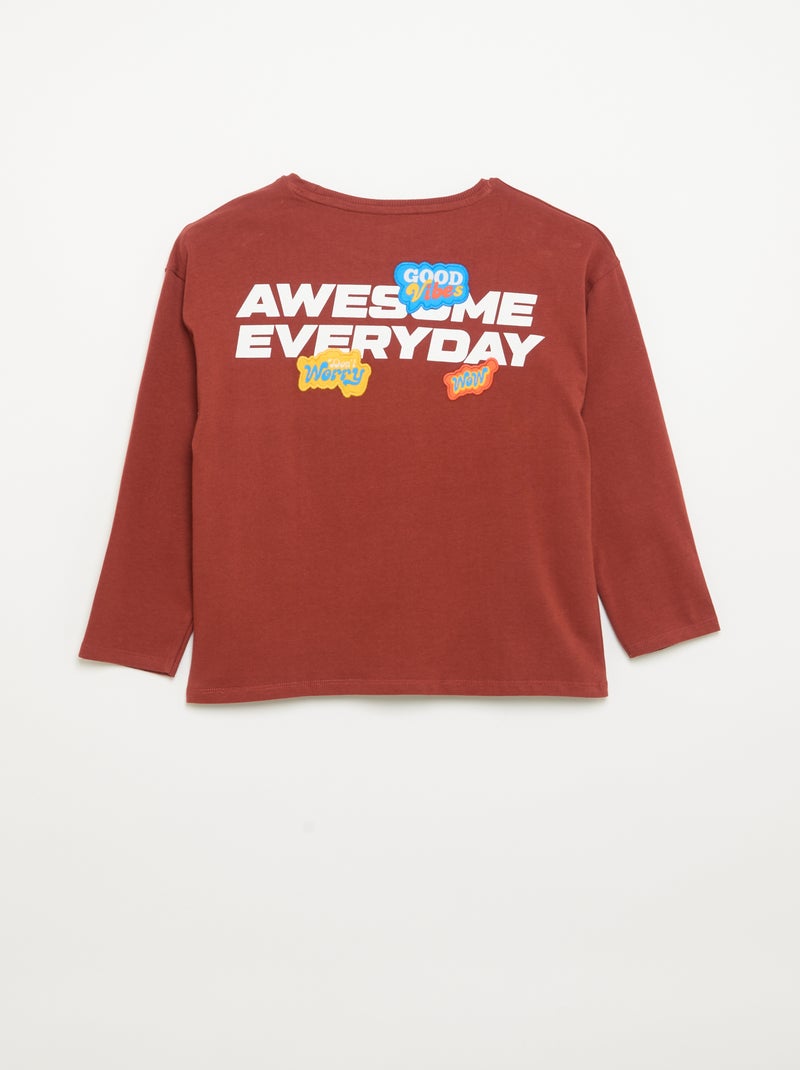 T-shirt met lange mouwen Rood - Kiabi