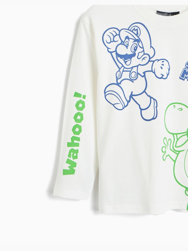 T-shirt met lange mouwen 'super mario', mo fashion Wit - Kiabi