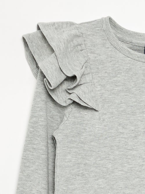 T-shirt met lange mouwen van geribde stof - Kiabi