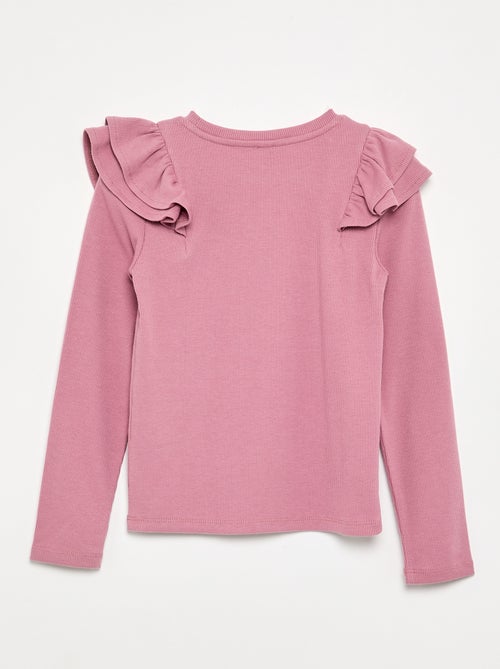 T-shirt met lange mouwen van geribde stof - Kiabi