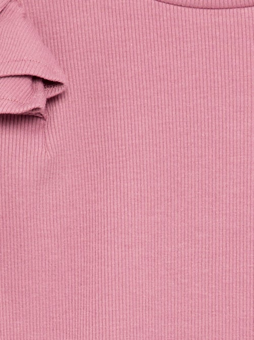 T-shirt met lange mouwen van geribde stof - Kiabi
