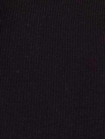 T-shirt met lange mouwen van geribde stof