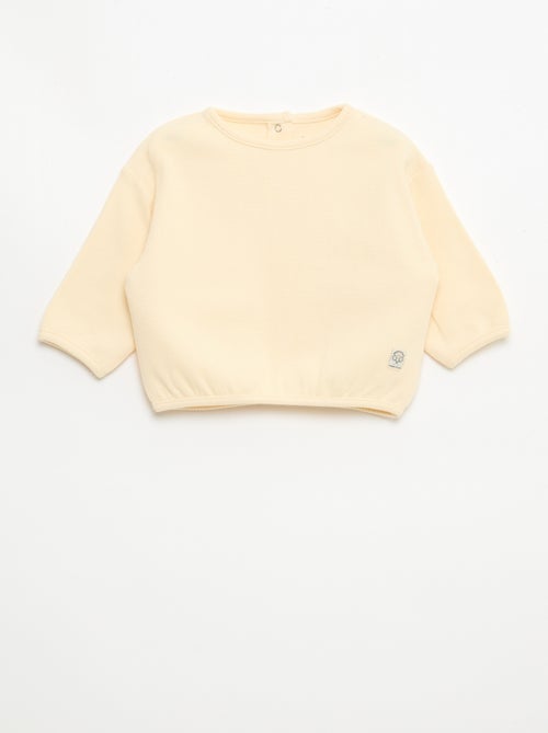 T-shirt met lange mouwen van gewafelde stof - Kiabi