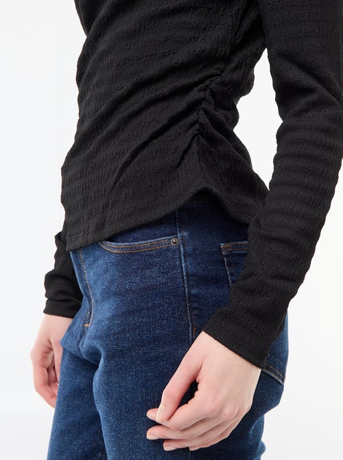 T-shirt met lange mouwen van gewafelde stof - Kiabi