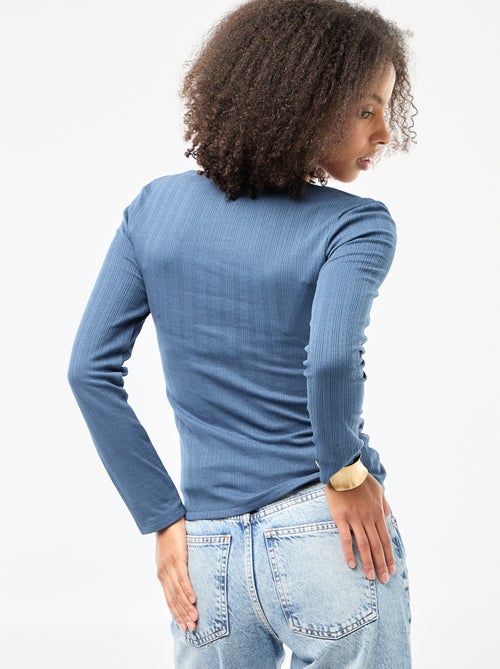 T-shirt met lange mouwen van pointelletricot - Kiabi T-shirt met lange mouwen van pointelletricot - Kiabi