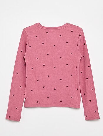 T-shirt met lange mouwen van ribgebreide stof