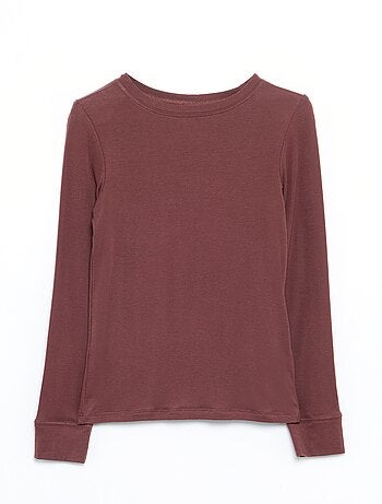 T-shirt met lange mouwen van wolmix