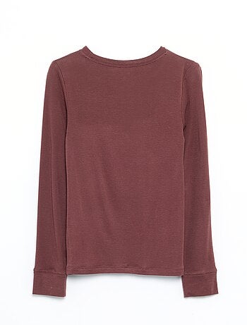 T-shirt met lange mouwen van wolmix