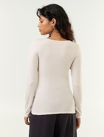 T-shirt met lange mouwen van wolmix