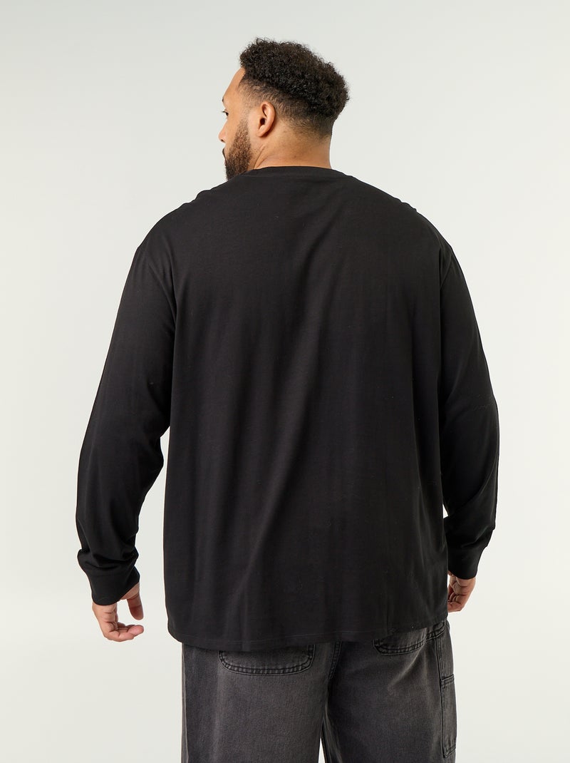 T-shirt met lange mouwen Zwart - Kiabi