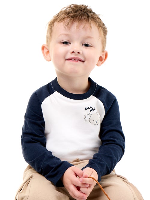 T-shirt met lange raglanmouwen - Kiabi