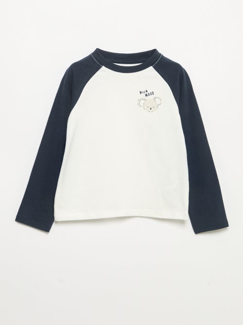 T-shirt met lange raglanmouwen - Kiabi