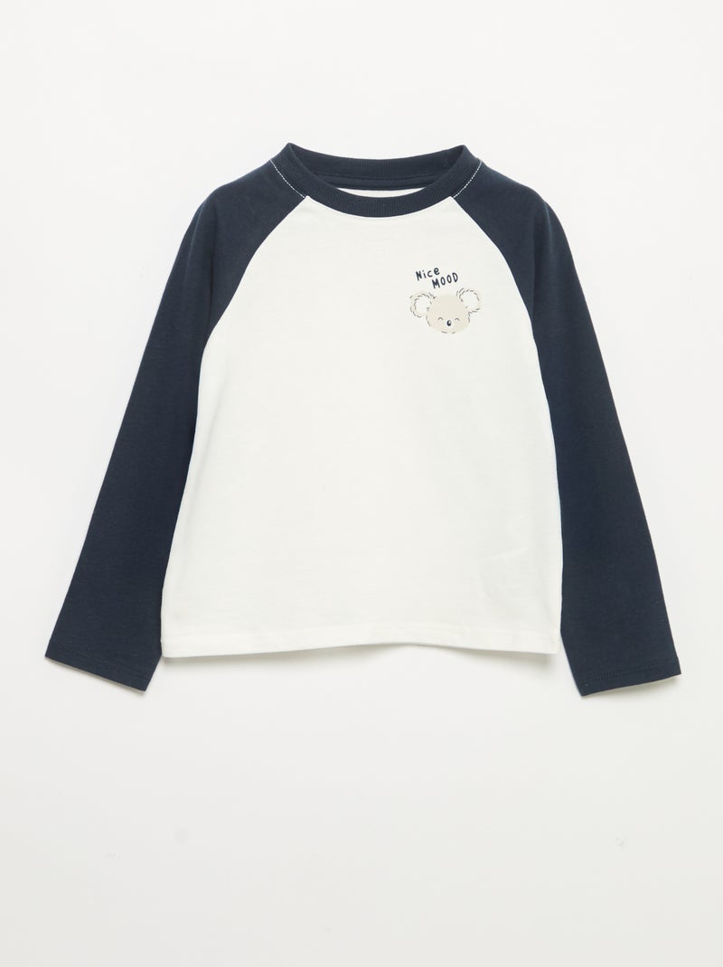T-shirt met lange raglanmouwen Blauw - Kiabi