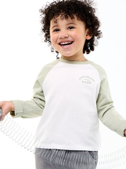 T-shirt met lange raglanmouwen - Kiabi