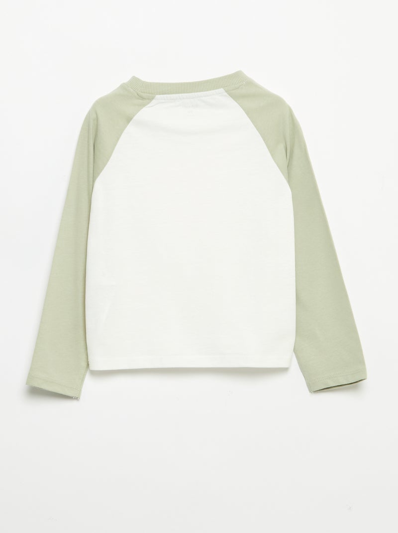 T-shirt met lange raglanmouwen Wit - Kiabi