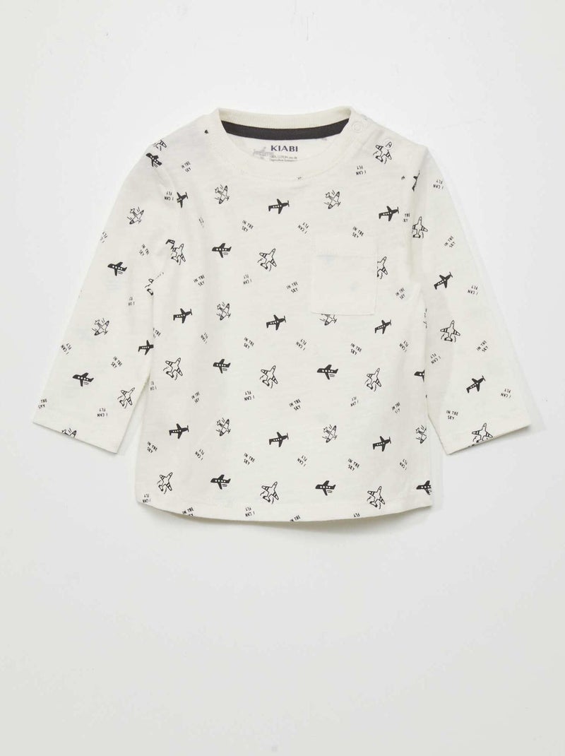 T-shirt met leuke details WIT - Kiabi